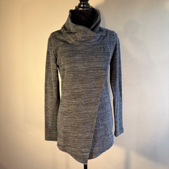 Danskin Cotton Blend French Terry Asymmetrical Yoga Wrap Jacket Women’s Sz Small - Picture 2 of 8